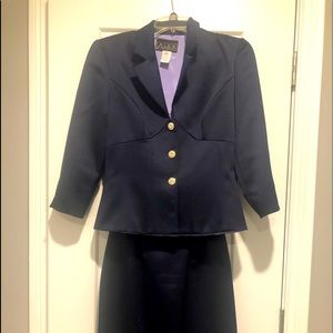 ALEX evening two piece navy suit.